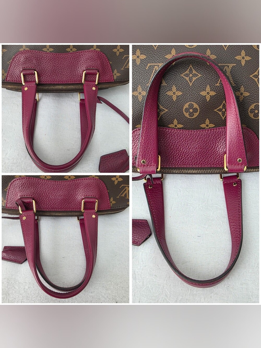 Auth Louis Vuitton Monogram Retiro NM Burgundy Tote Bag - Picture 8 of 11